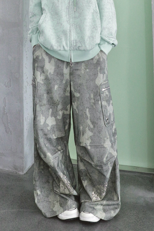 ラインストーンカモフラージュパンツ