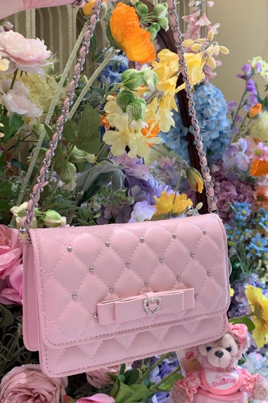 ラインストーンボーチェーンバッグ