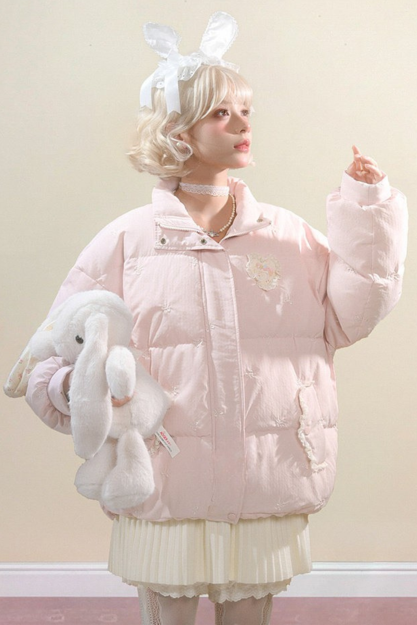 バックビッグリボンダウンジャケット