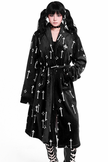 ゴシッククロスフランネルナイトガウンコート+ルーズパンツ+ジャケット