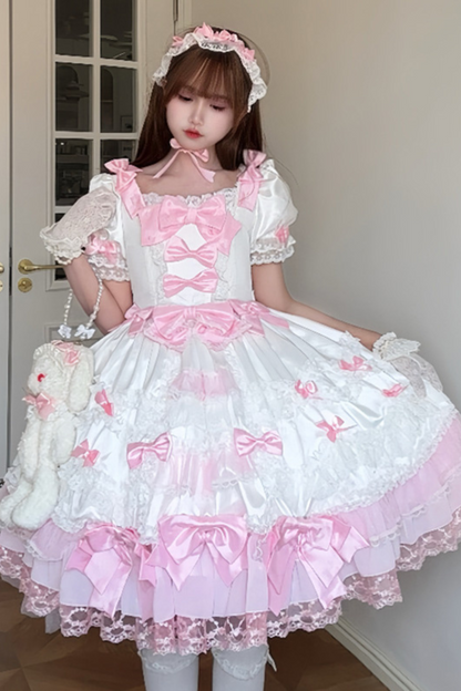 サークルクリームドールダブルパレスゴージャスドレス+ハット+チョーカー