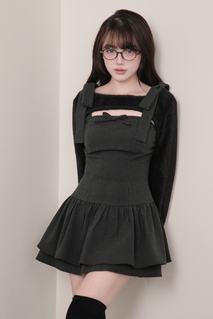 リボンサスペンダードレス+トップス