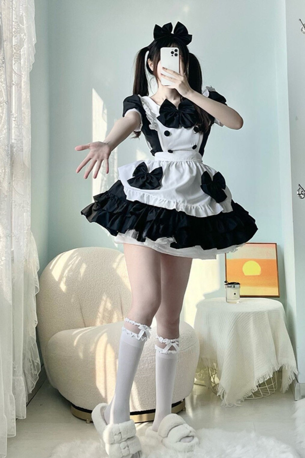 Black And White Lolita Maid Dress