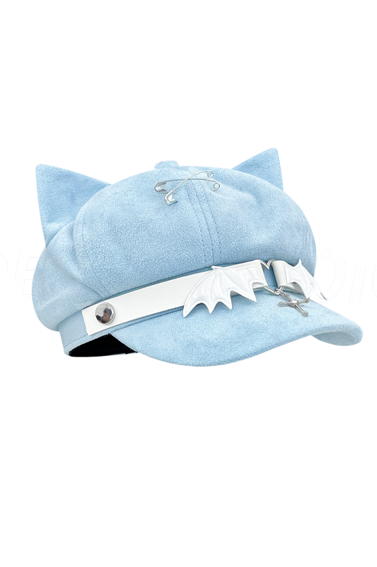 Y2K Blue Octagonal Newsboy Hat