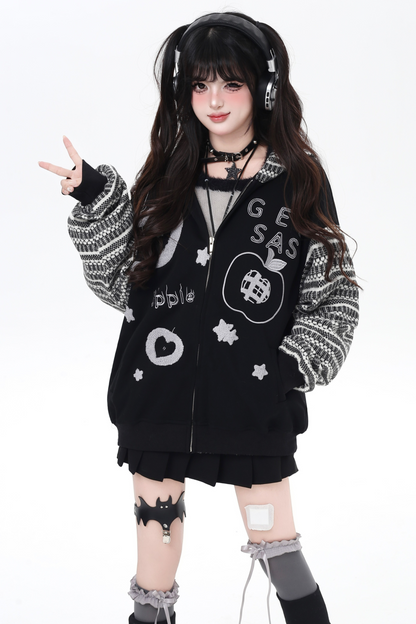 アメリカンボーダーアームルーズフードパーカー