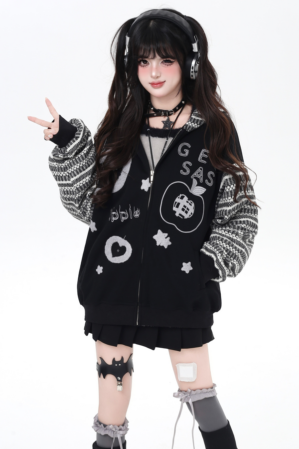 アメリカンボーダーアームルーズフードパーカー