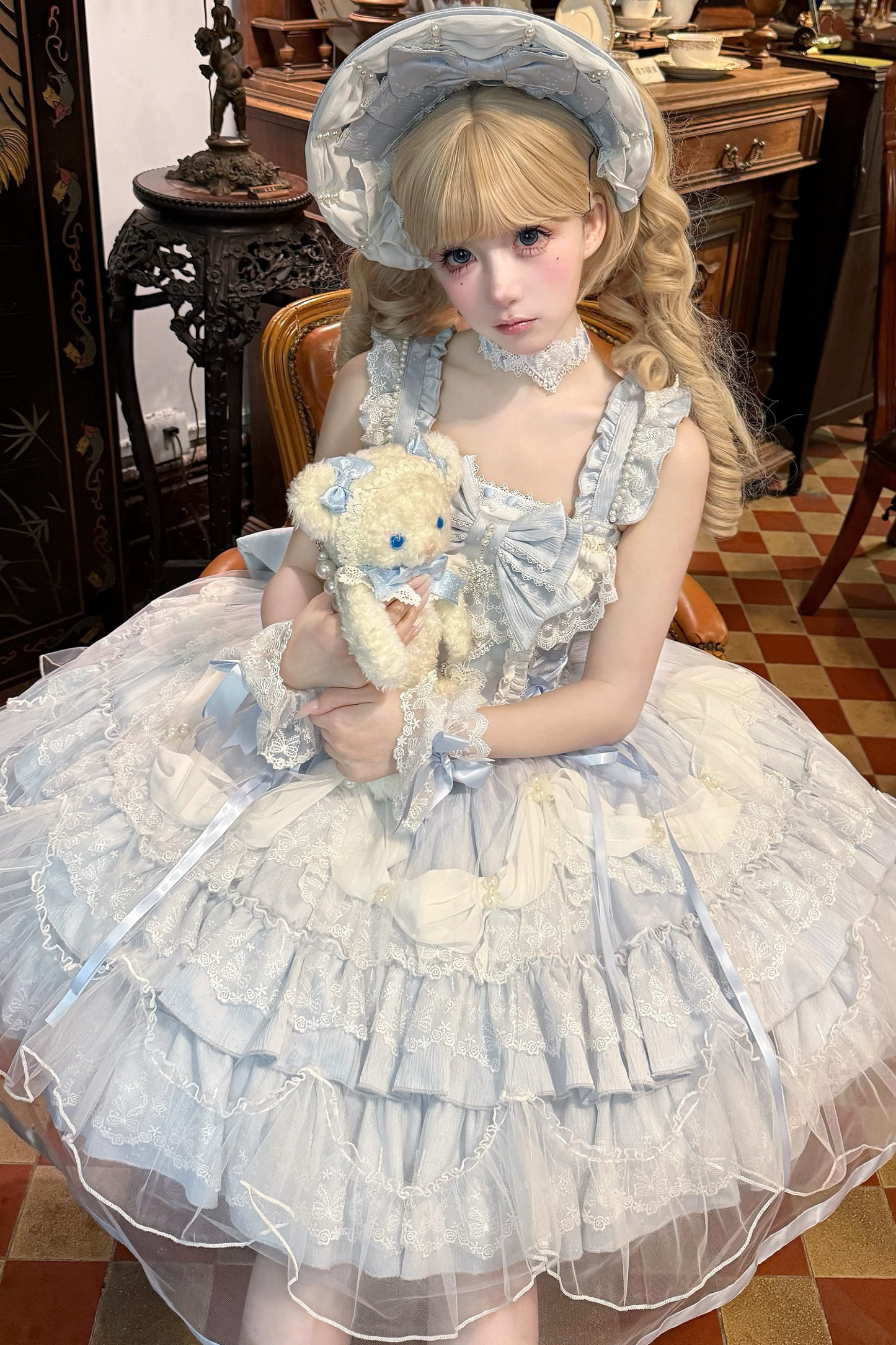 スイートフリルケーキロリータドレス