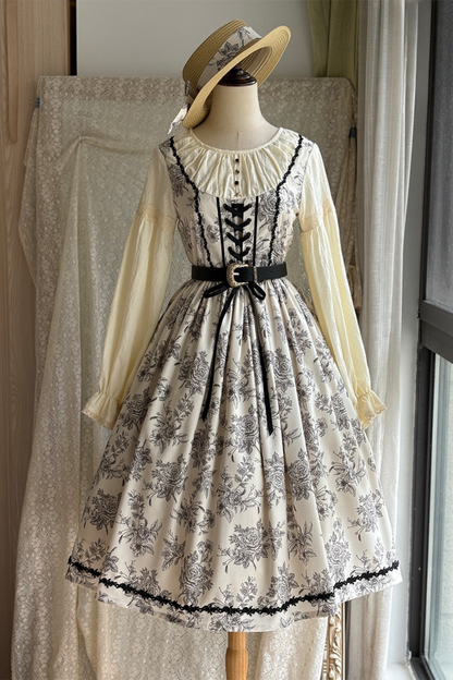 スケッチワイルドローズエレガントロリータドレス