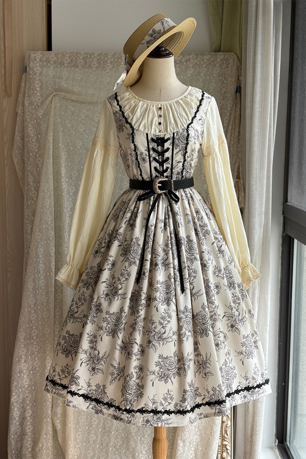 スケッチワイルドローズエレガントロリータドレス