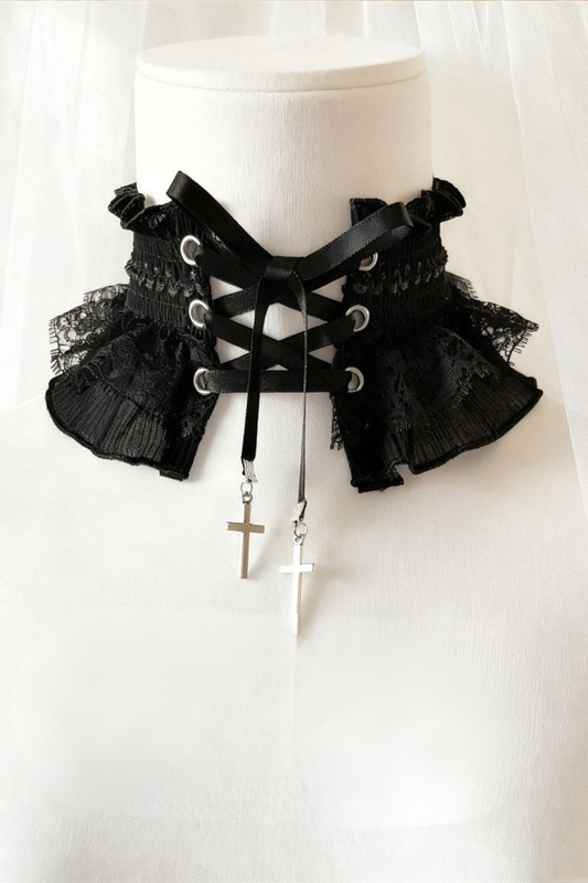 ゴシッククロスレースネックレス