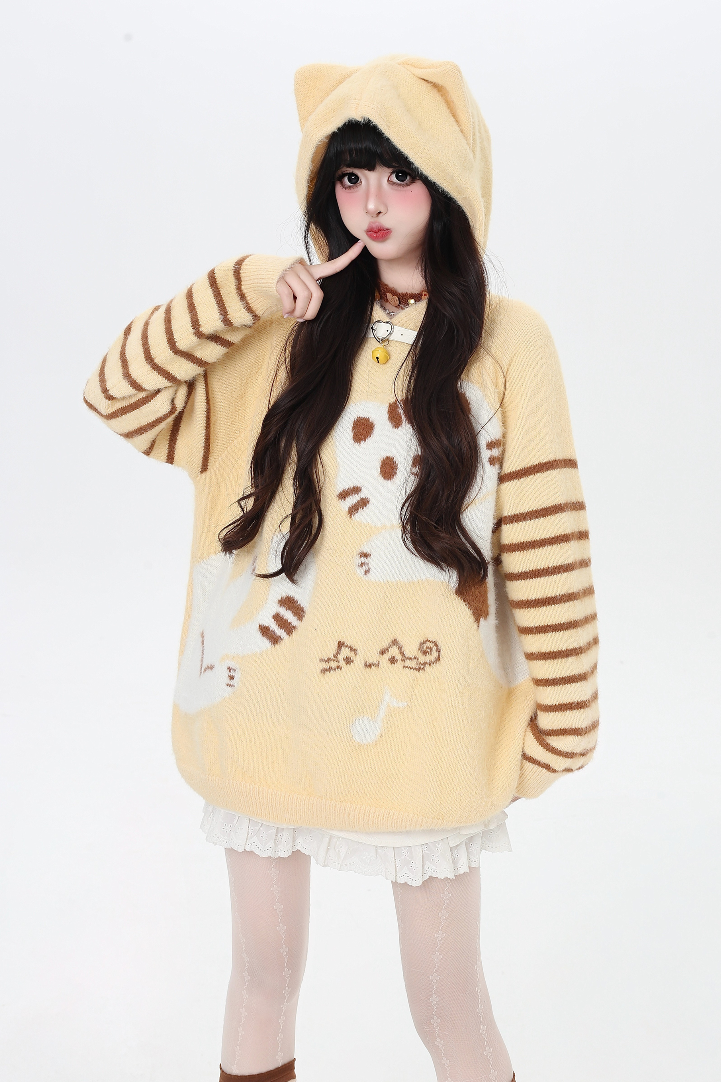 Striped Cat Loose Tops