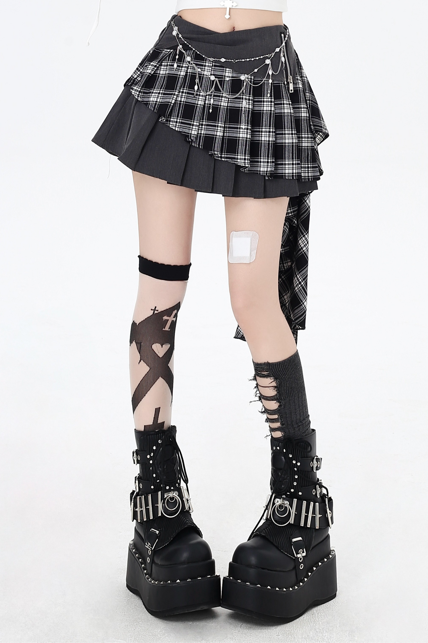 スパイスガールズハイウエストプリーツミニスカート