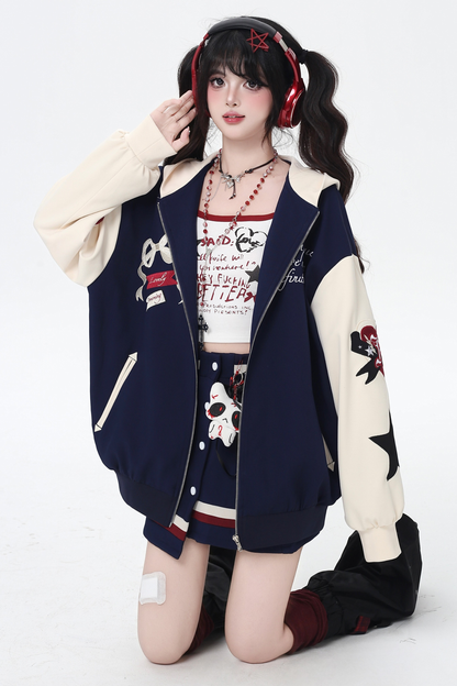 コントラストレトロアメリカンジャケット