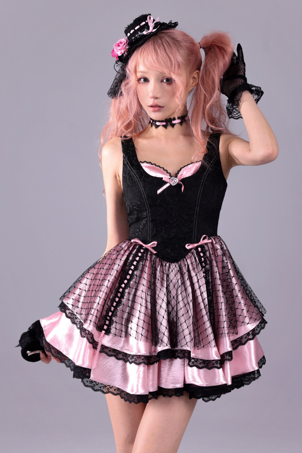 Crimson Baroque Puffy Sleeveless Dress