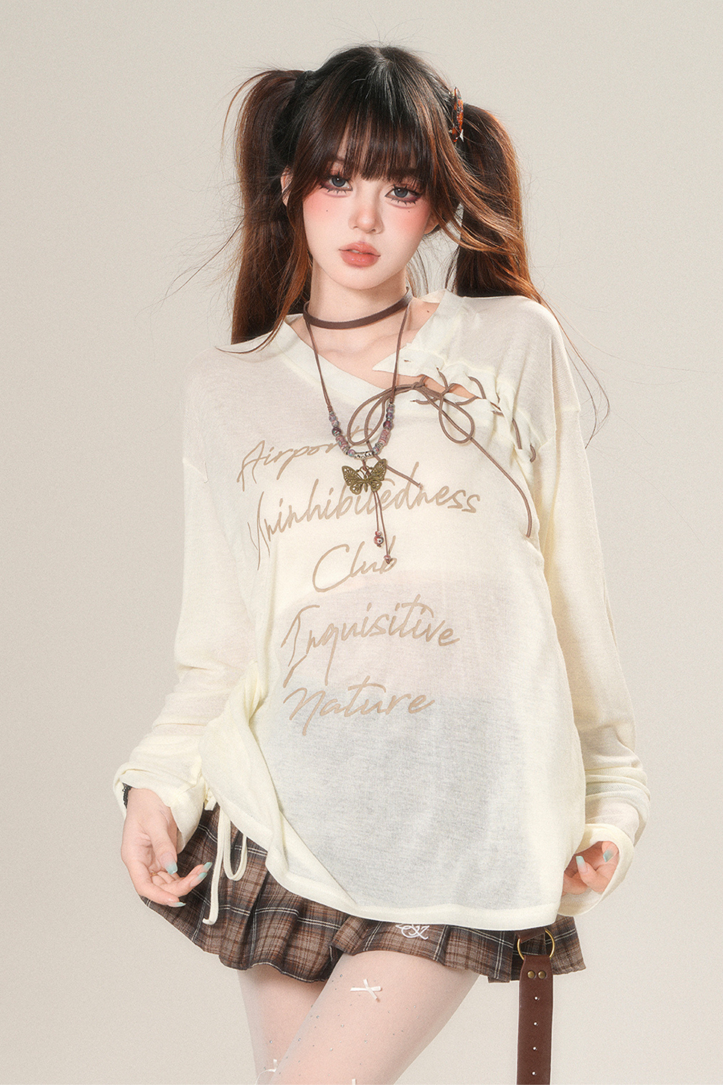 Top smock trasparente dolce con protezione solare