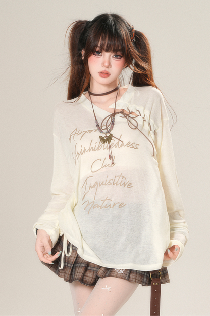 Top smock trasparente dolce con protezione solare