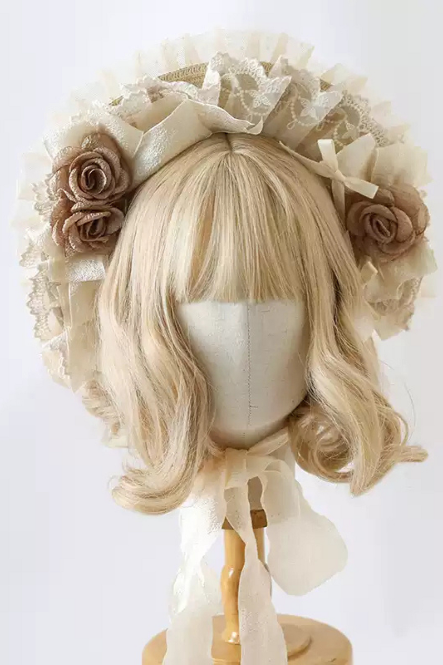 Elegant lace ribbon hood