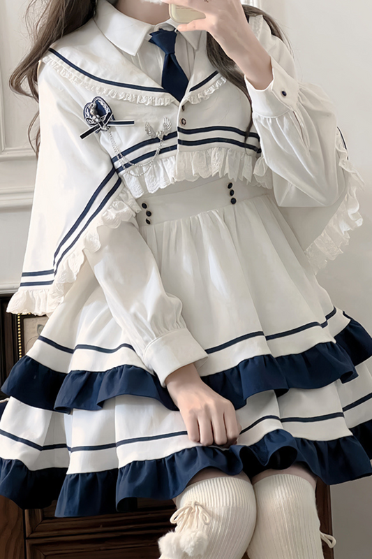 College Style Lolita Dress + Cape