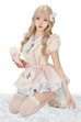 プリンミルクケーキパフスリーブトップス+サスペンダースカート main image 0