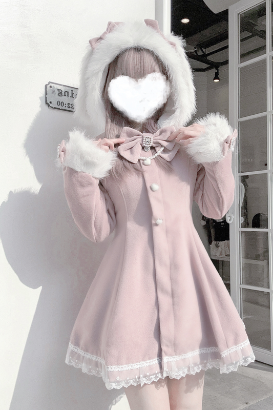 うさ耳ファーフードドールコート