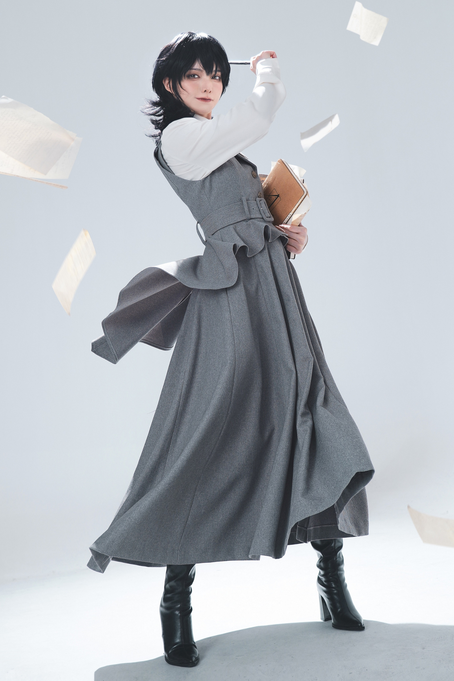 Umbrella Vintage Style Trailing Vest + Long Skirt + Short Skirt