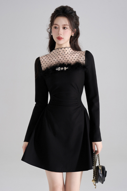 Chic Heart Dot Hepburn Style Dress