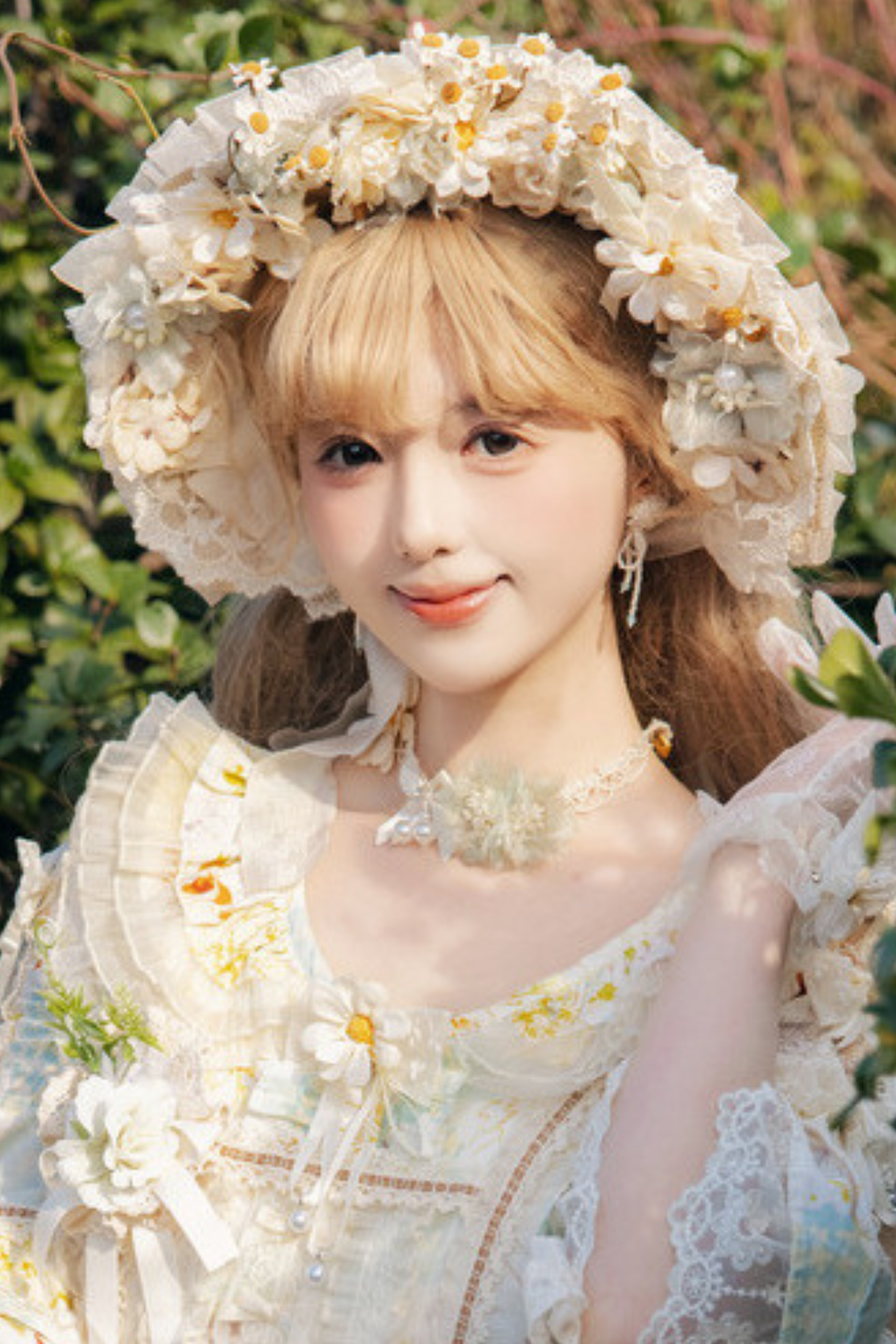 デイジーウェディングロリータハット+グローブ+バッグ+ネックレス