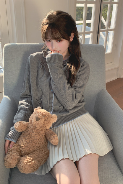 リボンニットカーディガン