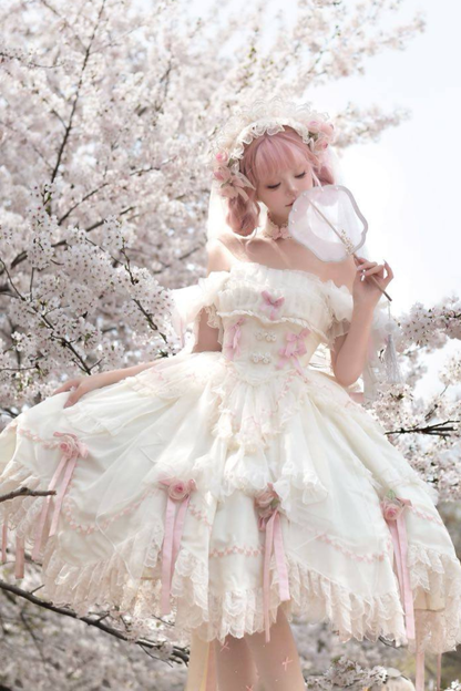 スイートプリンセスドレス+トレーン+ ベール +アクセサリー