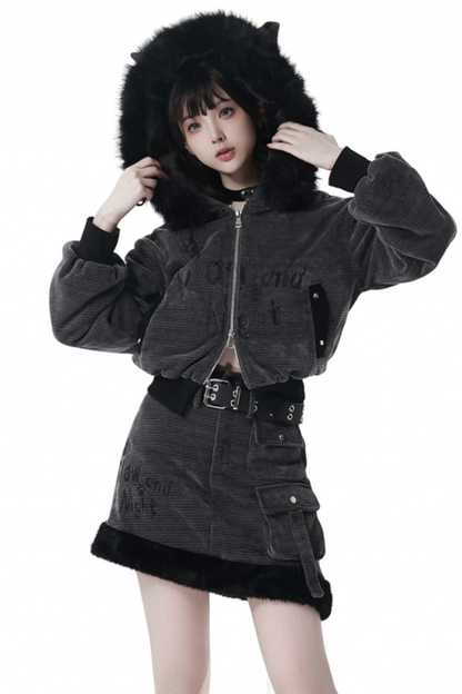 リトルウルフファージャケット+アシメスカート+レッグカバー