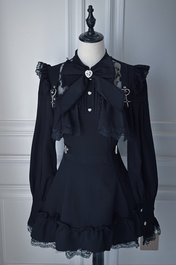 地雷リボンフレアトップス+ショートパンツ