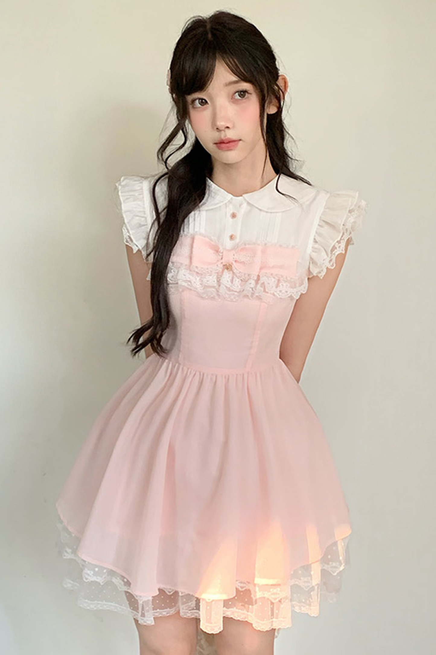 甜美风蕾丝公主连衣裙