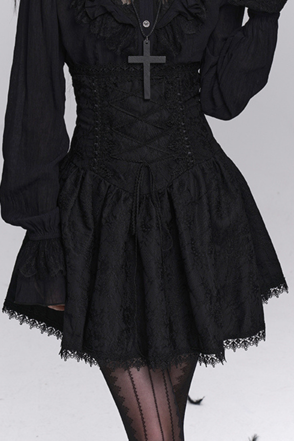 Ghost Girl Gothic Dark High Waist Skirt