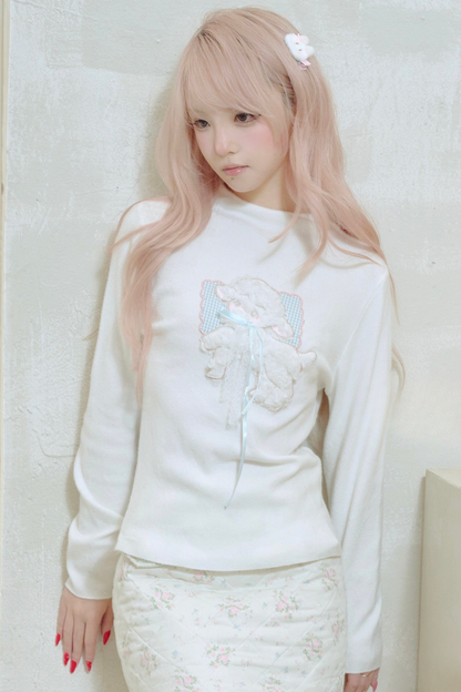 Sweet Lamb Ribbon Tight Top