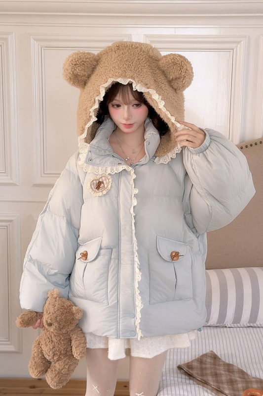 ベアイヤーフードダウンジャケット