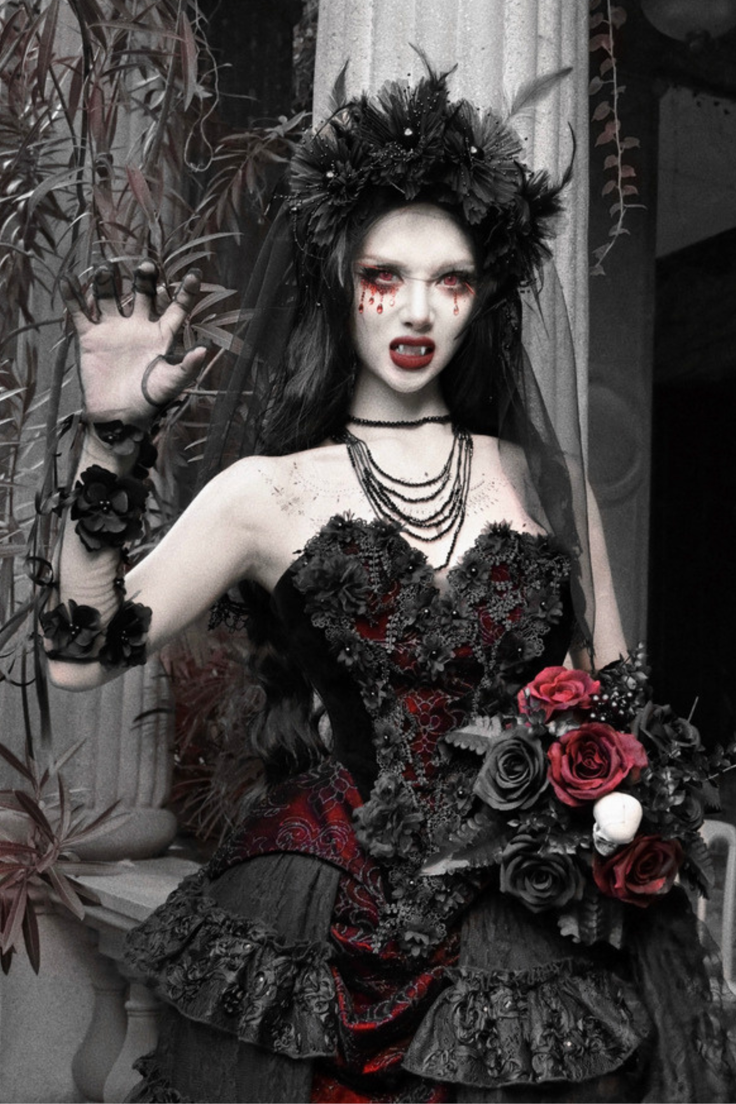 Thriller Gothic Flower Veil