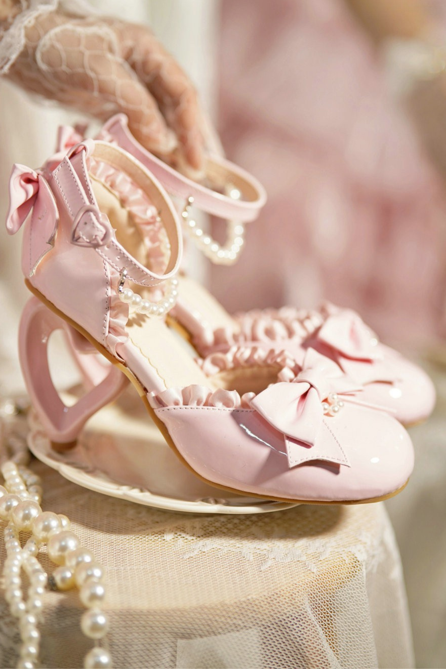 ハートラブロリータパールピーチヒール