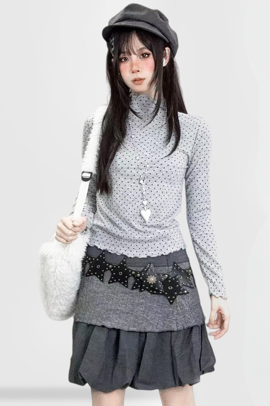 Punkt Hochkragen Oberteil