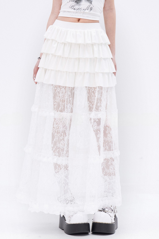 White Cake Lace Skirt