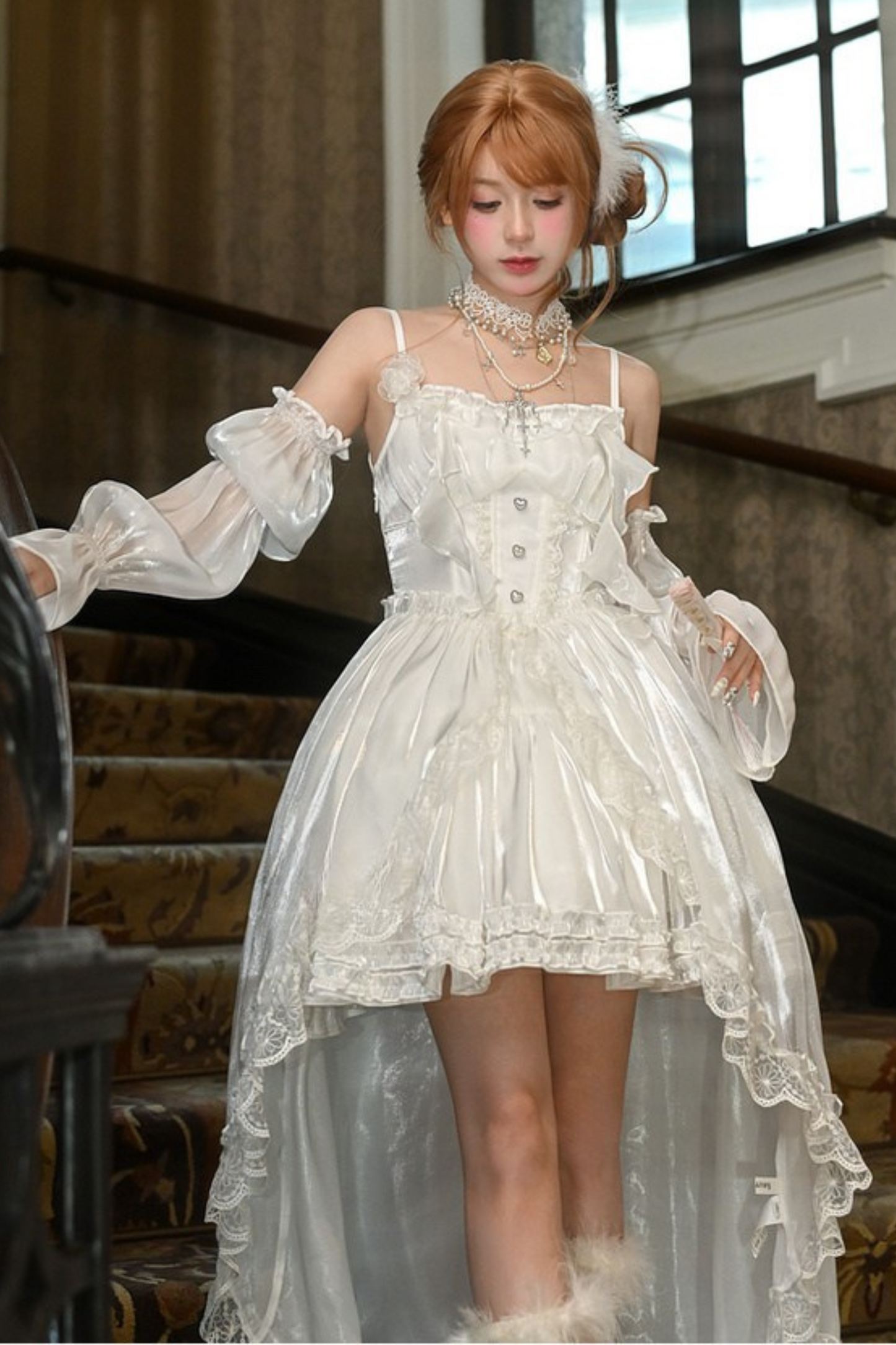 Heavy Shatindal Cami Sole Dress + Lace Asymmetrical Shawl