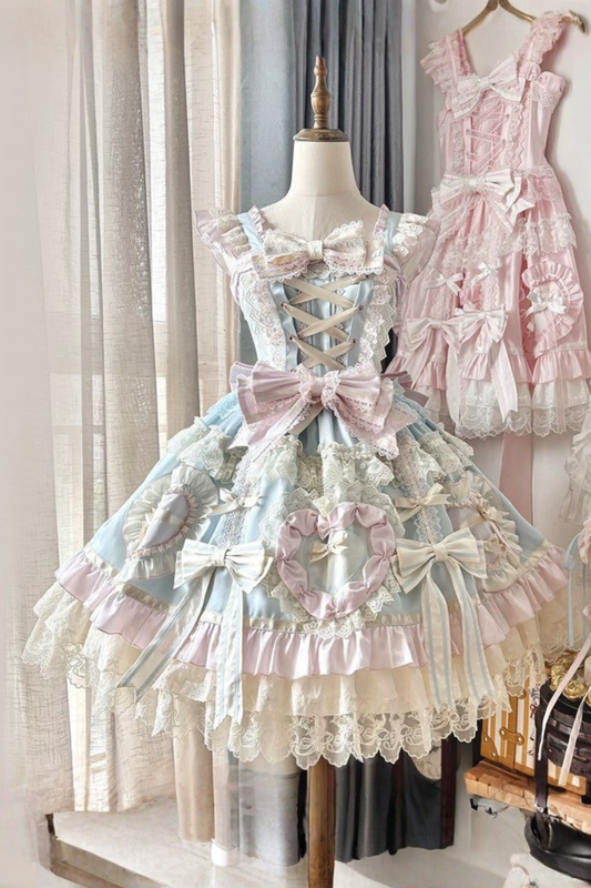 [Vorbestellung]Rosen Süß Mädchenhaft Lolita Kleid + Kopfschmuck