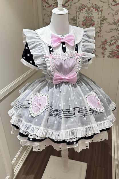 ハートビートドットドレス+シアーエプロン