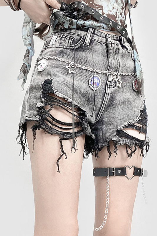 Mode beschädigte Ripped Jeanshose