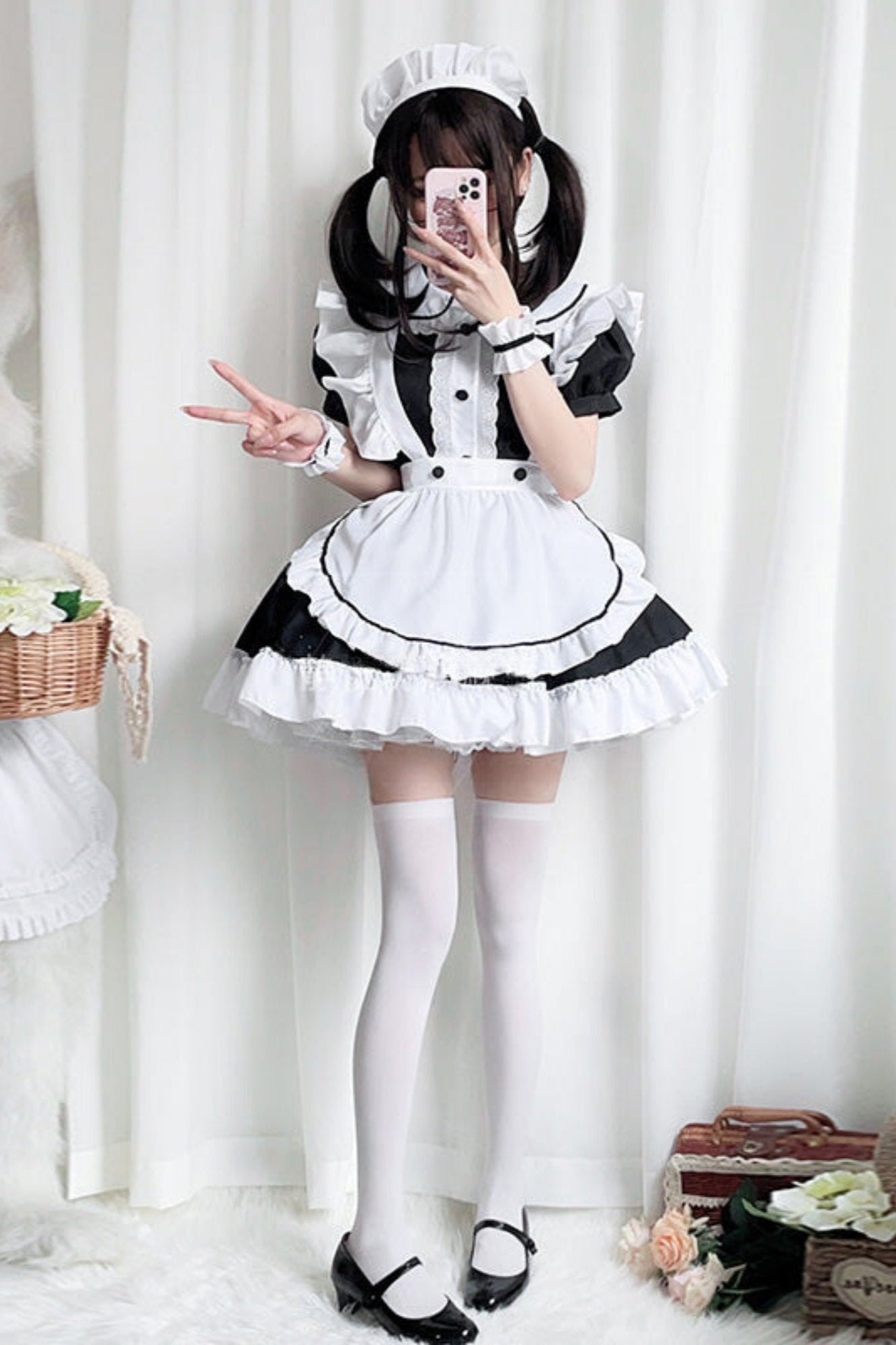 Sexy Black And White Maid Dress