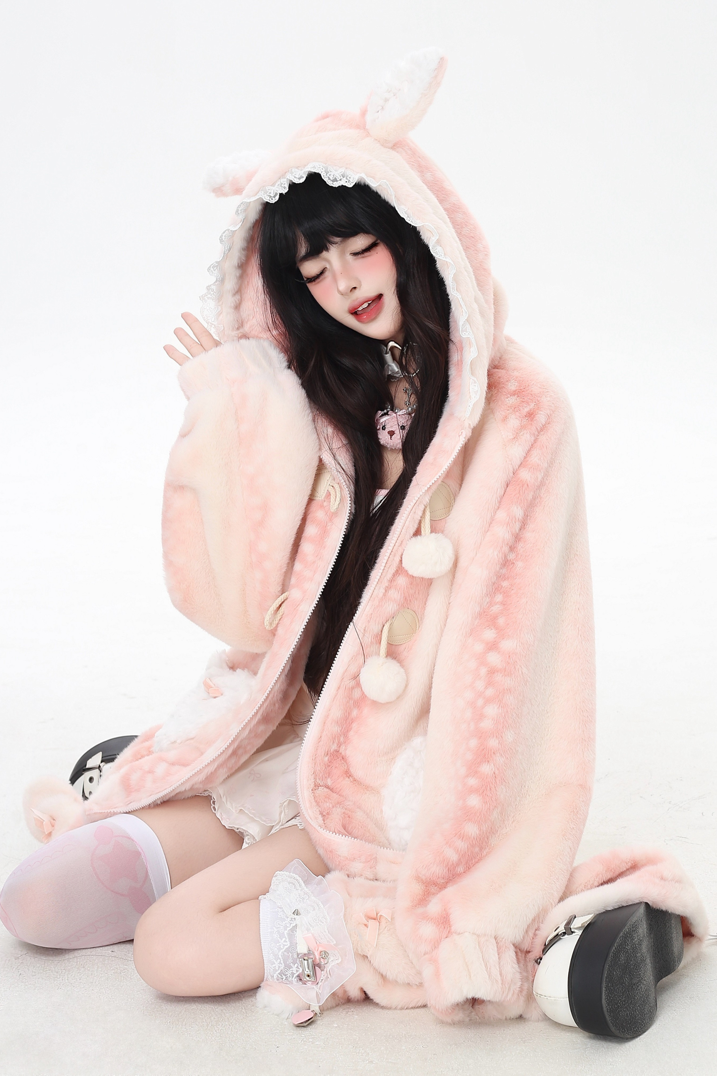 スイートフリースアニマルフードジャケット