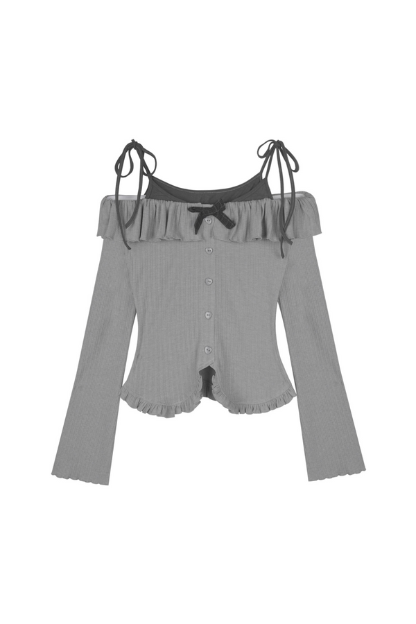 Ribbon Suspender Sweet Frill Top