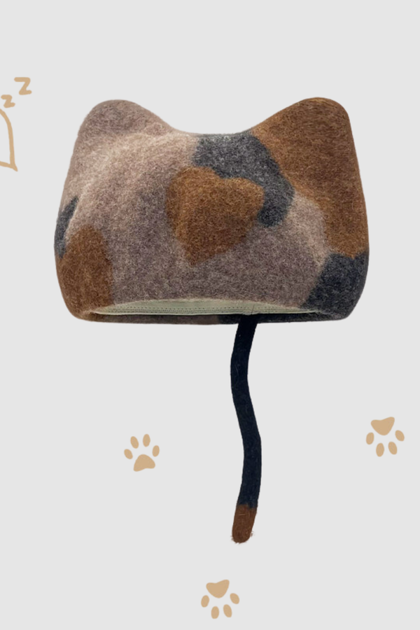 Designer Woolen Cat Ears Beret