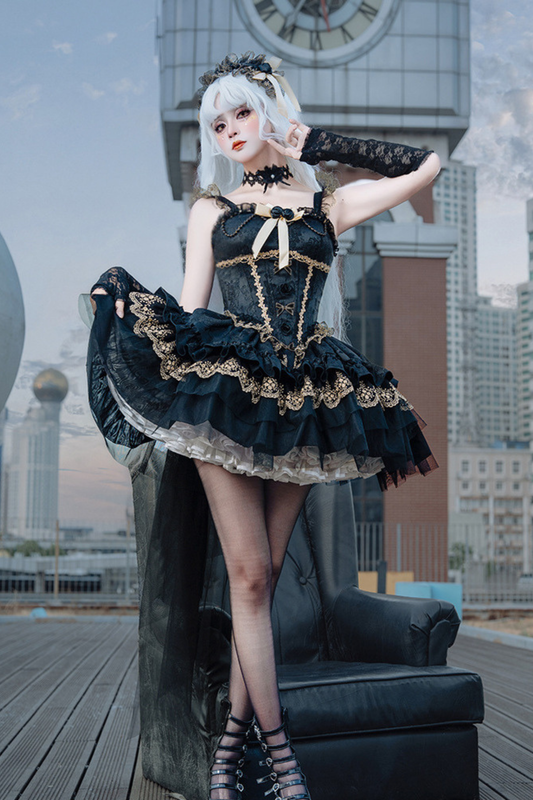 ダークバレエスタイルロリータゴシックプリンセスドレス