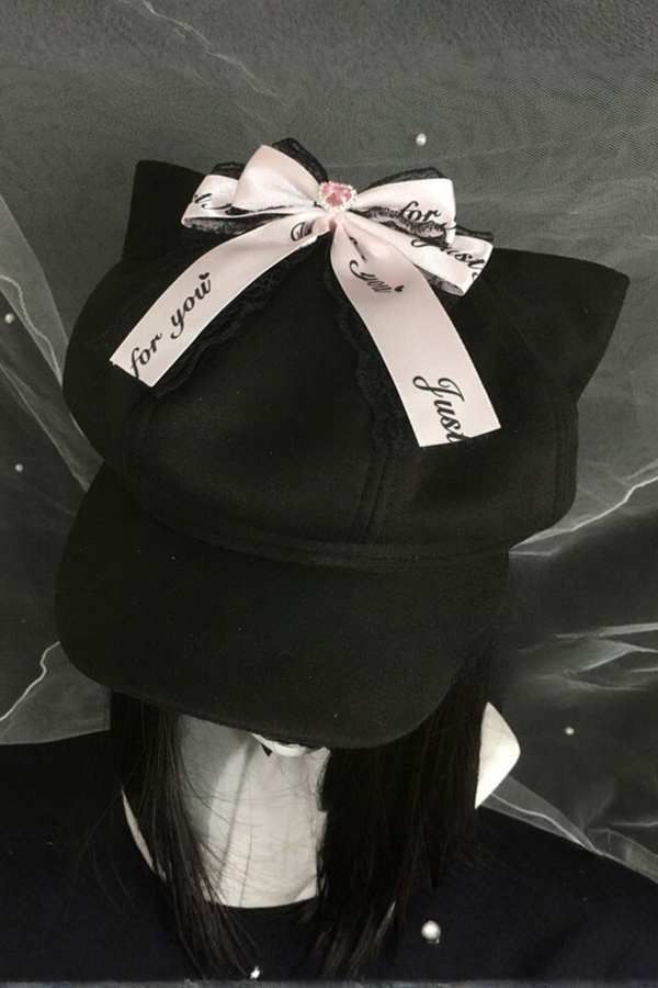 Black Cat Ribbon Hat