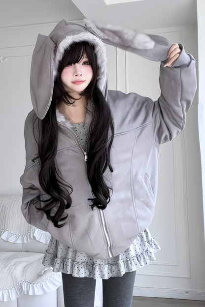 Rabbit Ear Hooded Jacket